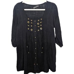 Pretty Angel Bejeweled Witch Core Gothic Tunic Dress with Charms/Tassels size L